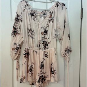FREE PEOPLE NWT PINK FLORAL ROMPER